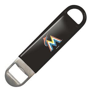 MLB Miami Marlins Heavy Duty Bottle Opener Florida Vinyl Long Logo Printed Black